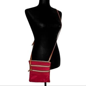 DOONEY & BURKE Red Triple Zip Crossbody